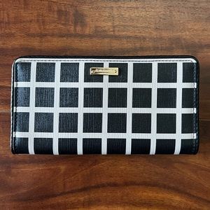Black and cream Kate Spade leather wallet